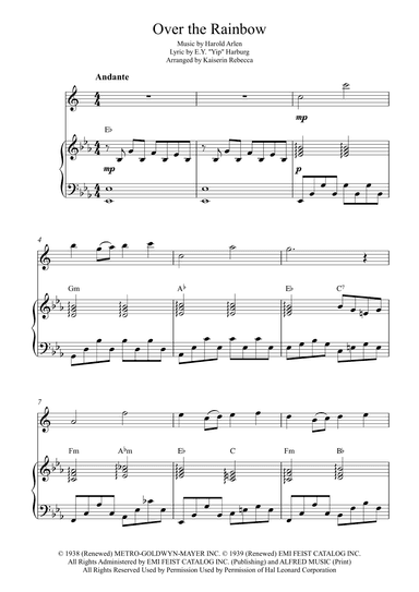 Over The Rainbow (from The Wizard Of Oz) (arr. Kaiserin Rebecca)