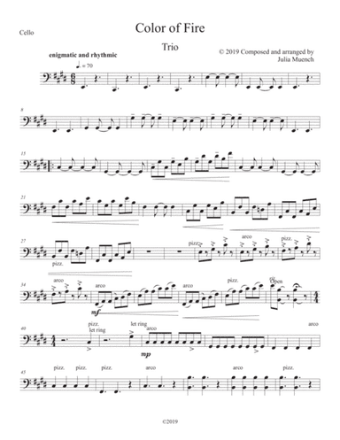 Color of Fire : cello part