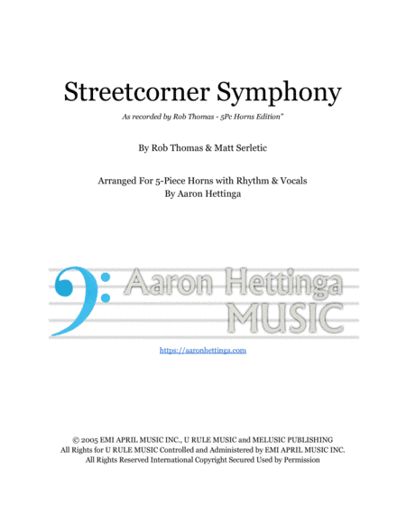 Streetcorner Symphony (arr. Aaron Hettinga)