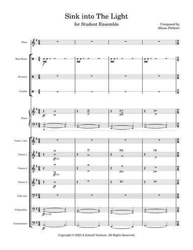 Sink into The Light - for Students-Teachers Ensemble