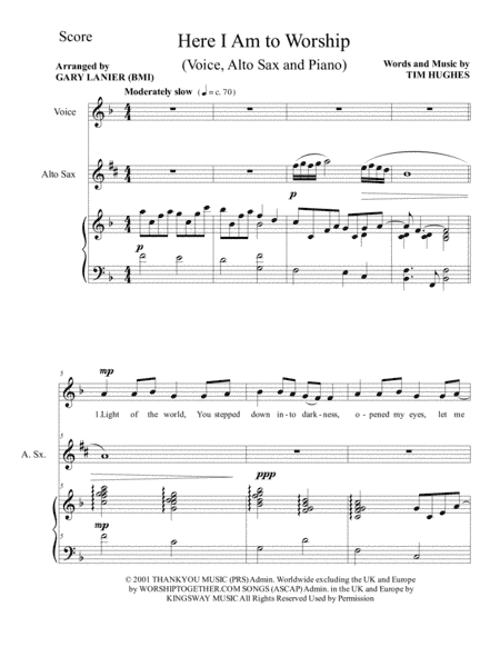 Here I Am To Worship (arr. Gary Lanier)