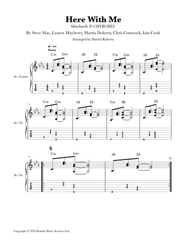 Here With Me (arr. Daniel Roberts)