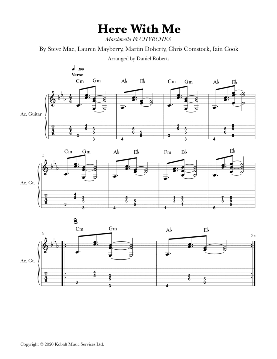 Here With Me (arr. Daniel Roberts)