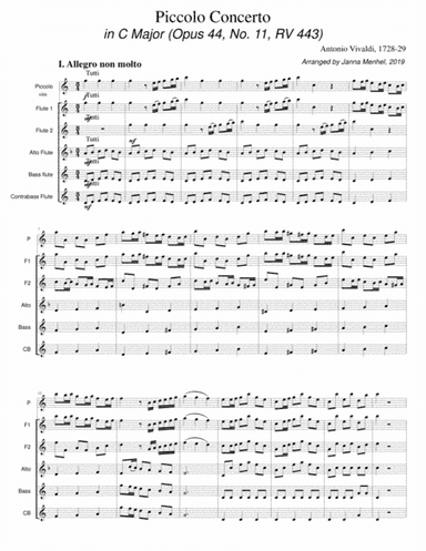A. Vivaldi Flautino Concerto RV443 (arr. J. Menhel)