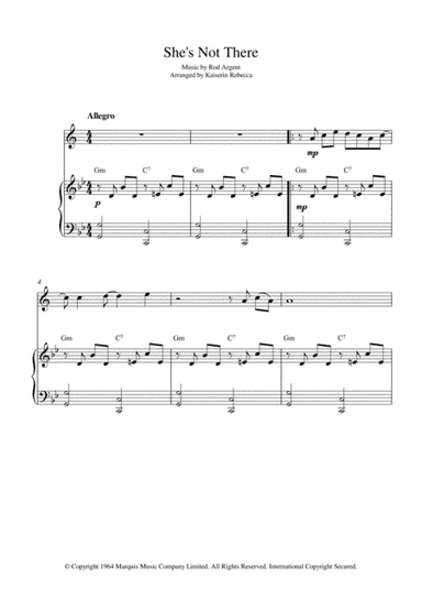 She's Not There (arr. Kaiserin Rebecca)