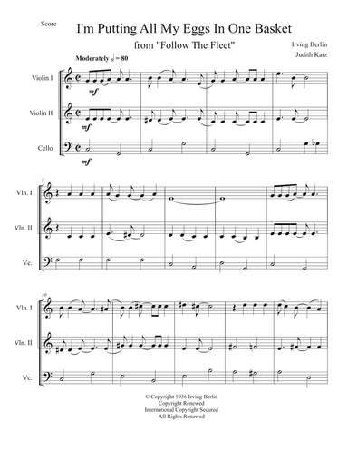 I'm Putting All My Eggs In One Basket (arr. Judith Katz)