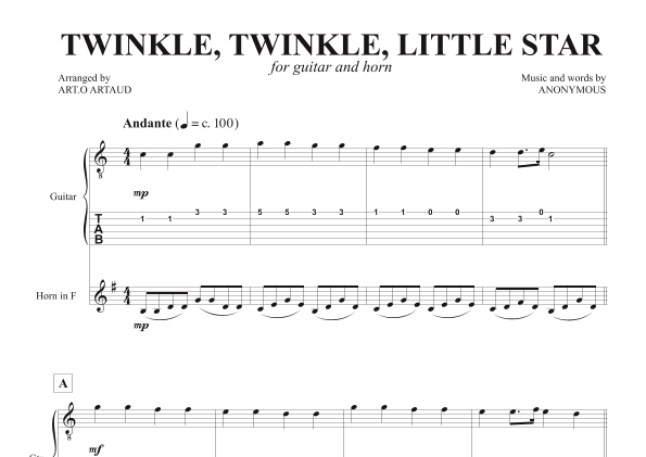 Twinkle Twinkle Little Star (arr. Art.o Artaud)