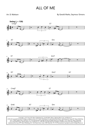 All Of Me (arr. Douglas Wattson)