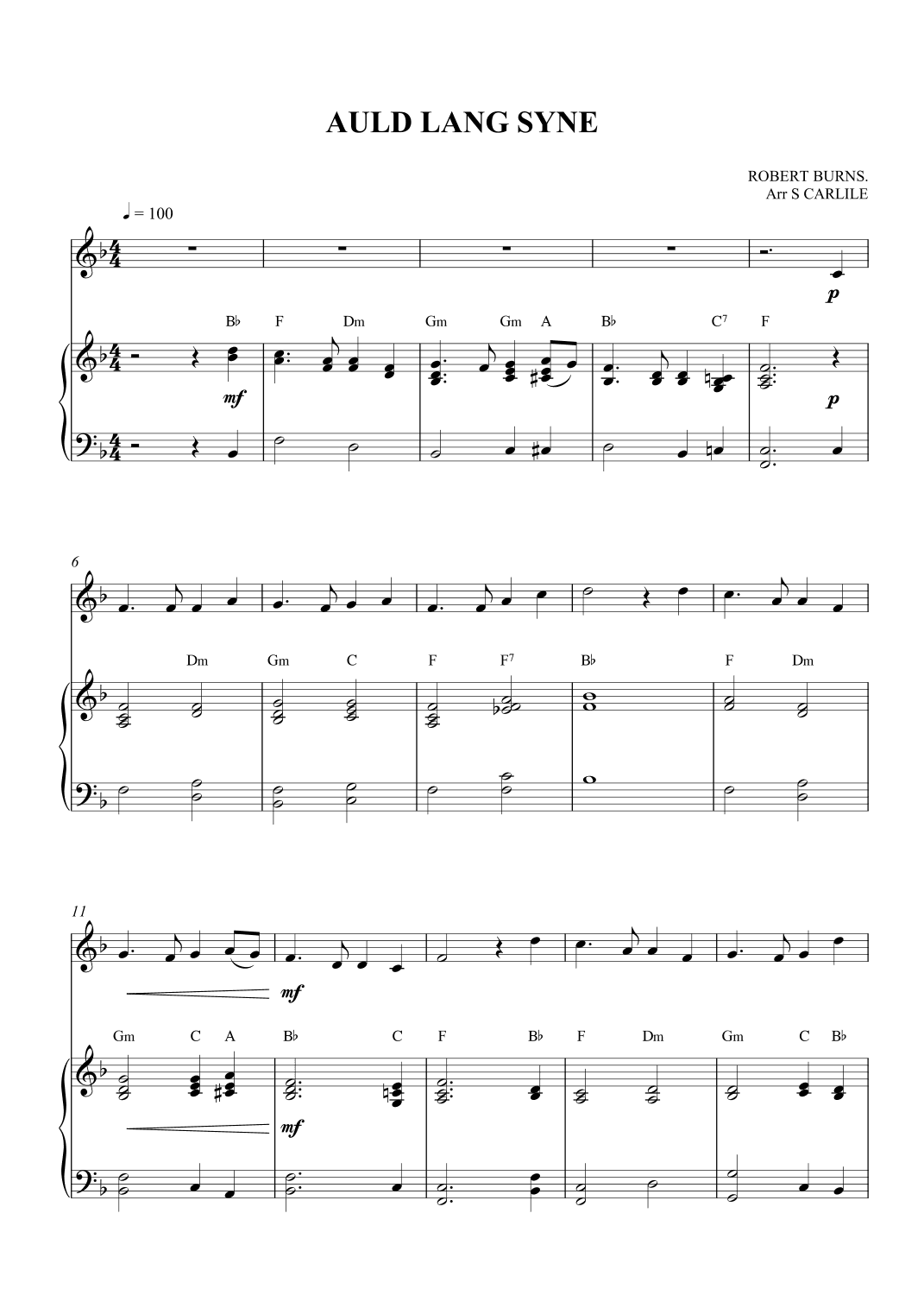 Auld Lang Syne (arr. SCMusic)