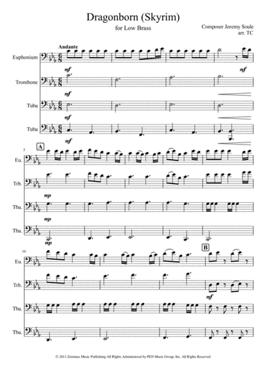 Dragonborn (skyrim Theme) (arr. Tyler S. Curtis)