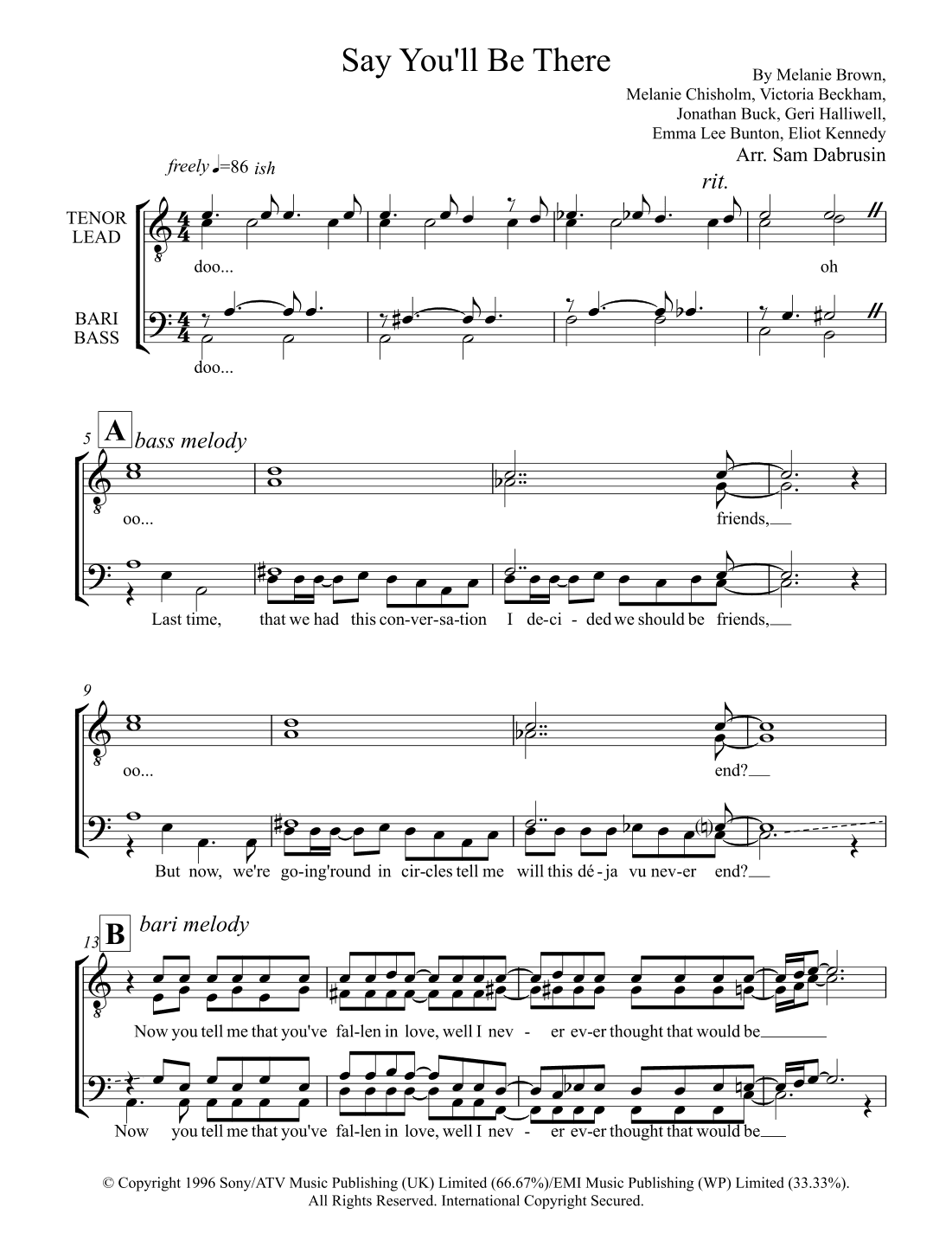 Say You'll Be There (arr. Sam Dabrusin)