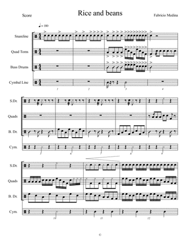 Rice and beans Cadence Nivel 3 For drumline.