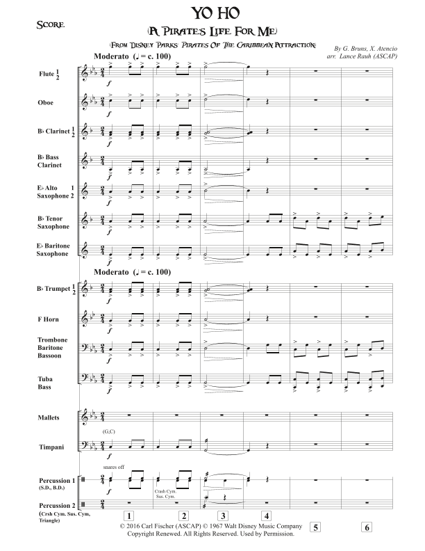 Yo Ho (a Pirate's Life For Me) (arr. Lance Rauh)
