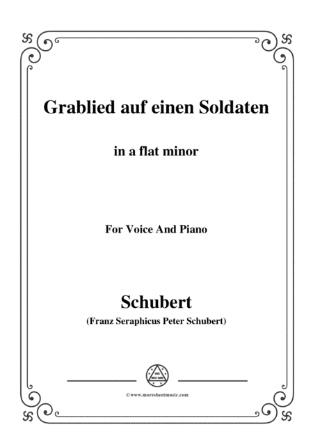 Schubert-Grablied auf einen Soldaten,in a flat minor,for Voice&Piano (arr. MSM)