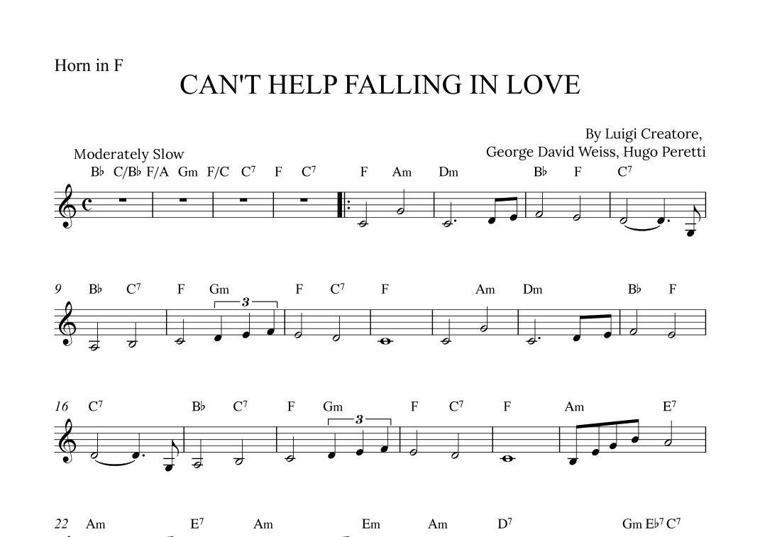 Can't Help Falling In Love (arr. Alex Nunes Rodrigues)