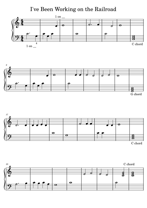 I've Been Working on the Railroad (for the beginner piano student) (arr. Dennis Cheng)