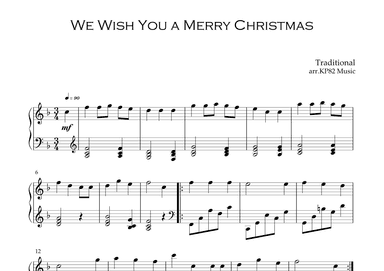 We Wish You a Merry Christmas - Piano Solo (arr. KP82 Music)