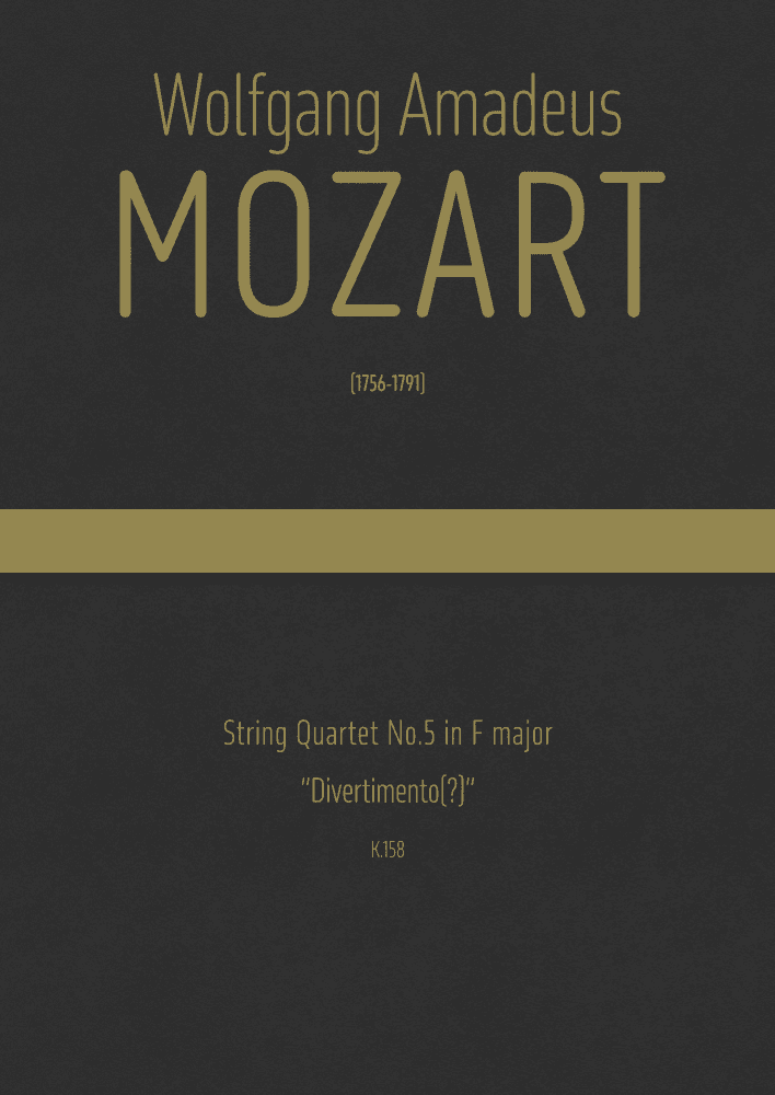 Mozart - String Quartet No.5 in F major, K.158 (arr. J.G. Cucó Barber)