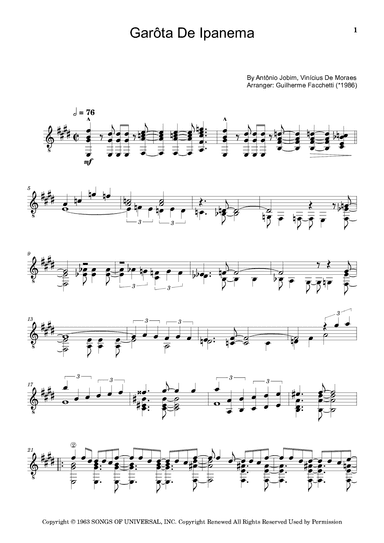 Garôta De Ipanema (arr. Guilherme Facchetti)