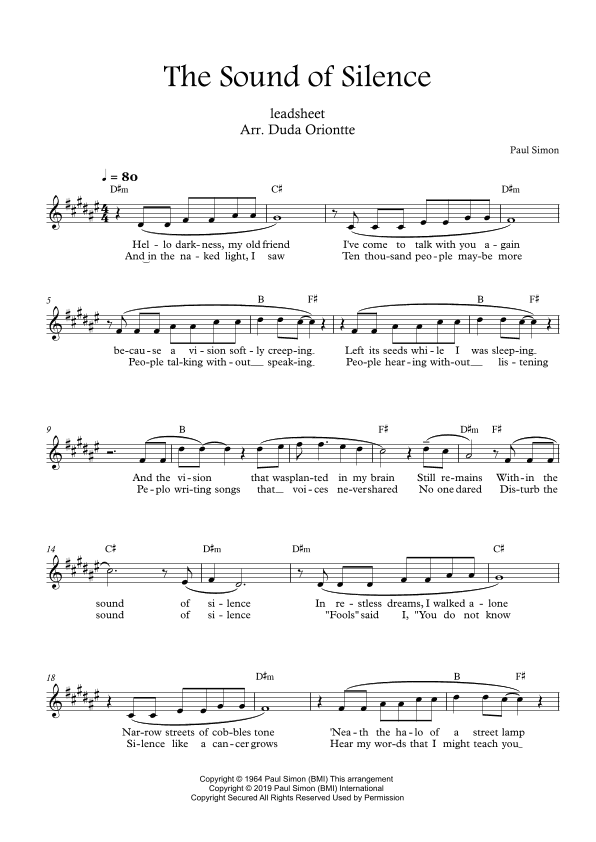 The Sound Of Silence (arr. Duda Oriontte)