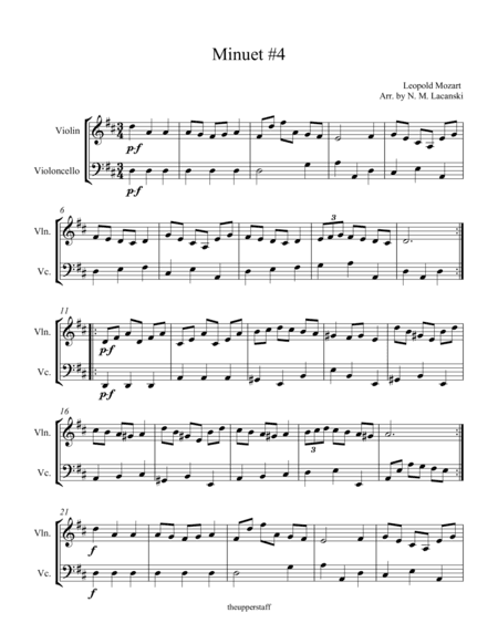Minuet #4 (arr. Nick Lacanski)