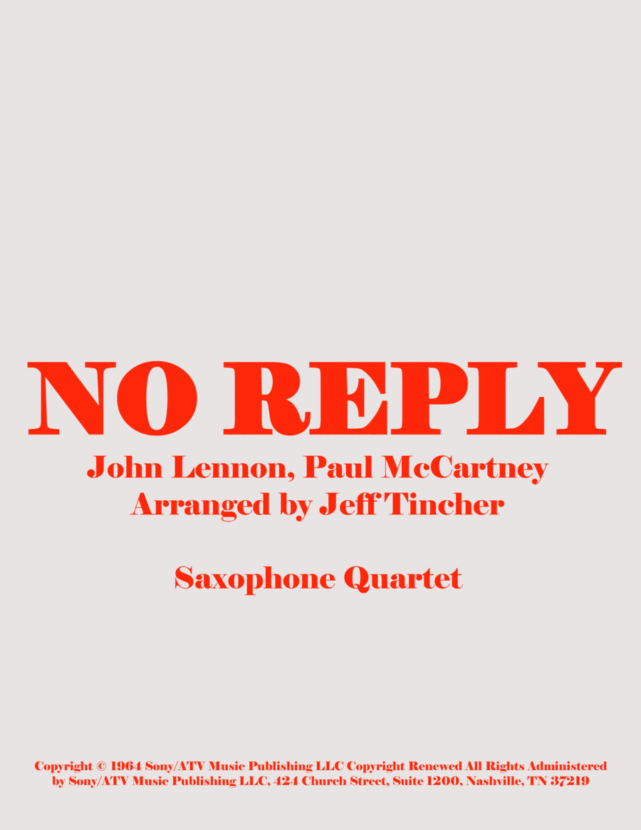 No Reply (arr. Jeff Tincher)