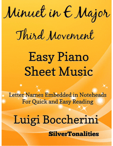 Minuet in E Major Third Movement Easy Piano Sheet Music (arr. SilverTonalities)