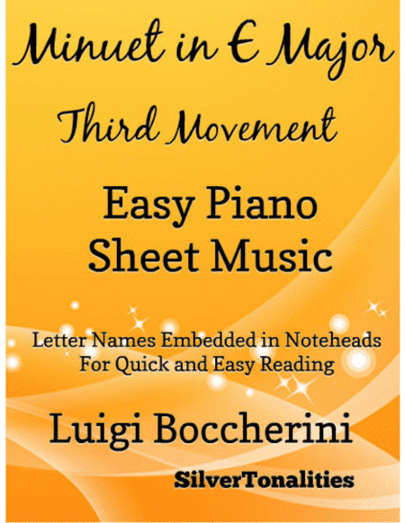Minuet in E Major Third Movement Easy Piano Sheet Music (arr. SilverTonalities)