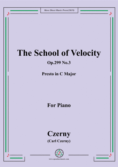 Czerny-The School of Velocity,Op.299 No.3,Presto in C Major,for Piano (arr. MSM)