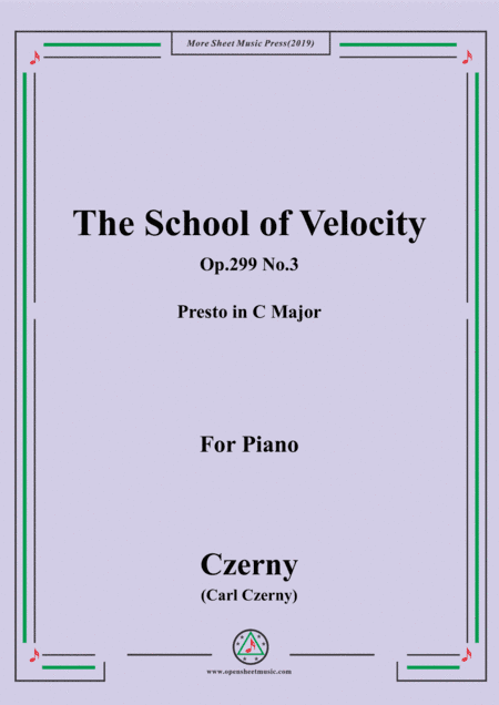 Czerny-The School of Velocity,Op.299 No.3,Presto in C Major,for Piano (arr. MSM)