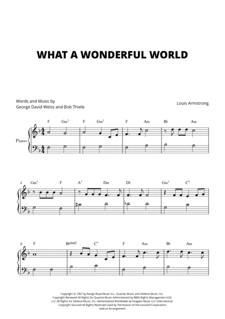 What A Wonderful World (arr. Cadenza Editions)