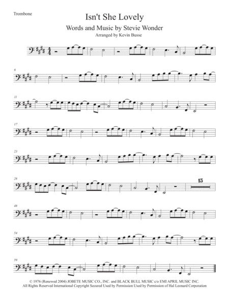 Isn't She Lovely (arr. Kevin Busse)