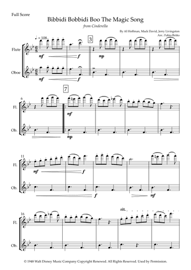 Bibbidi-bobbidi-boo (the Magic Song) (arr. Fabio Britto)