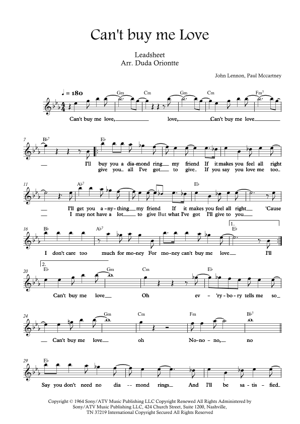 Can't Buy Me Love (arr. Duda Oriontte)