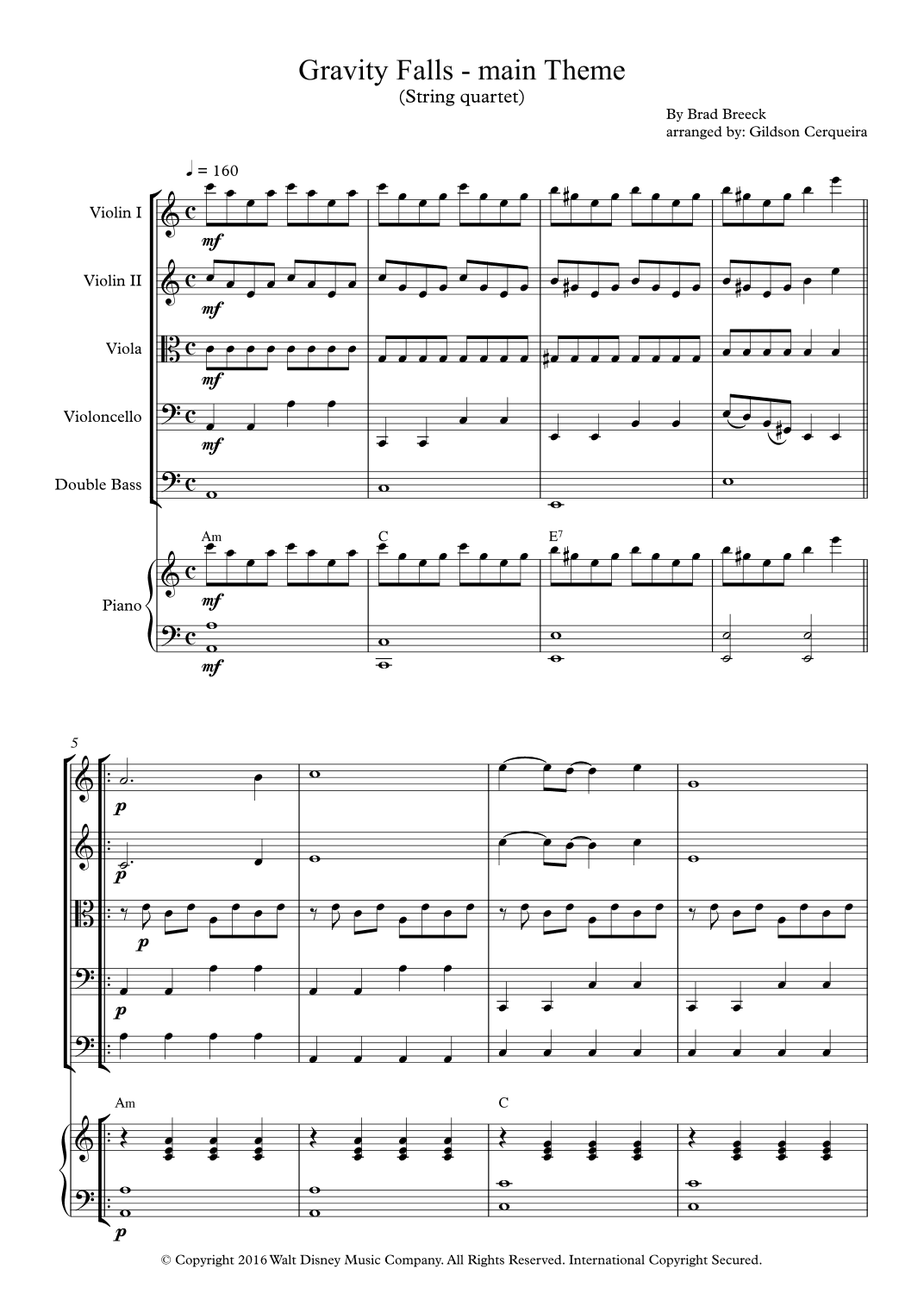 Gravity Falls (main Theme) (arr. Gildson Cerqueira)