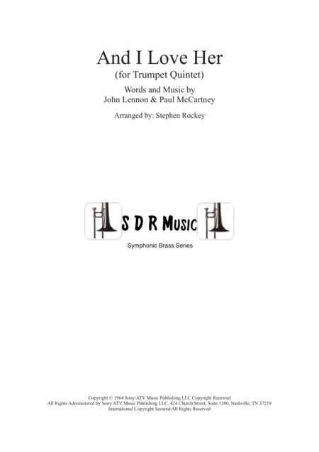 And I Love Her (arr. Stephen Rockey)