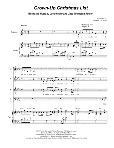 Grown-up Christmas List (arr. Stephen DeCesare)