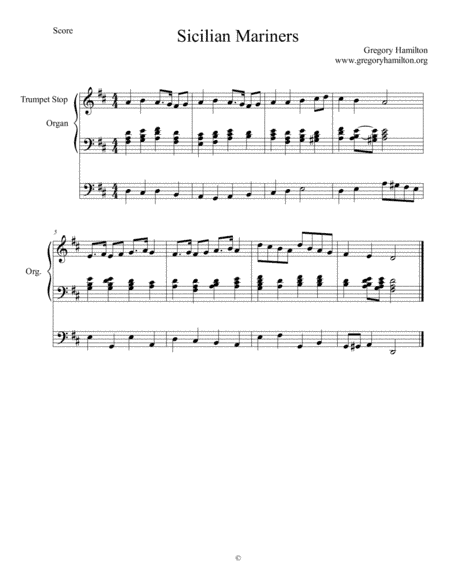 Sicilian Mariners - O Sanctissima - Alternate Harmonization