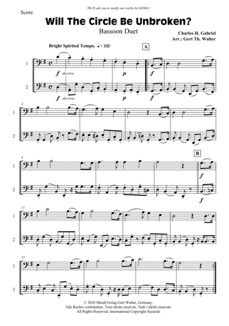 Will The Circle Be Unbroken? (arr. Gert Th. Walter)