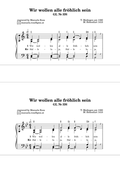 Wir wollen alle fröhlich sein (Gotteslob 326) (arr. Manuela Rosa)