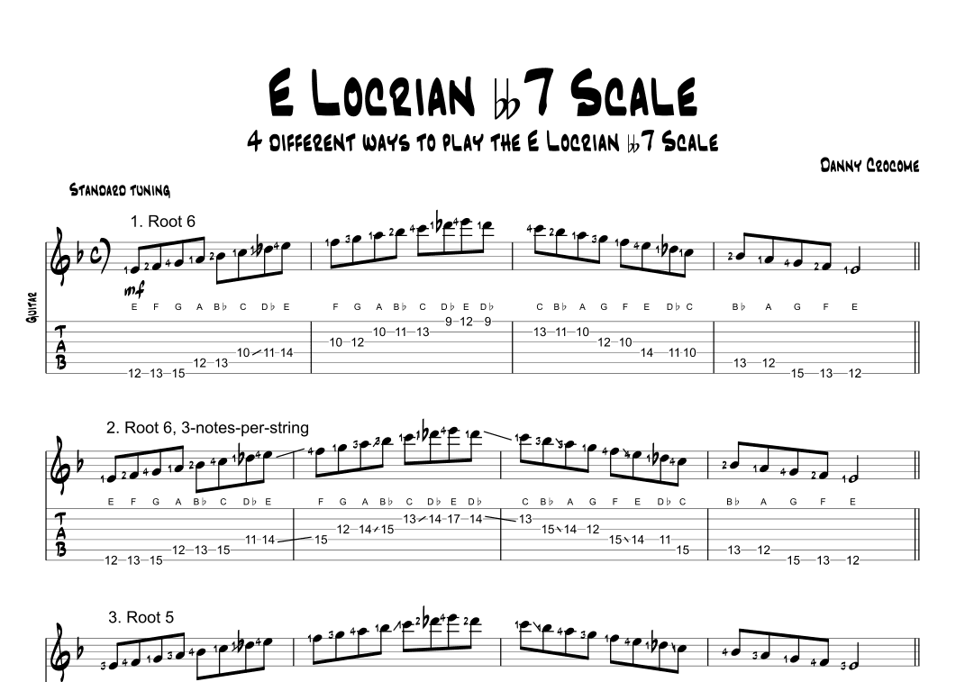 E Locrian bb7 Scale (4 Ways to Play)