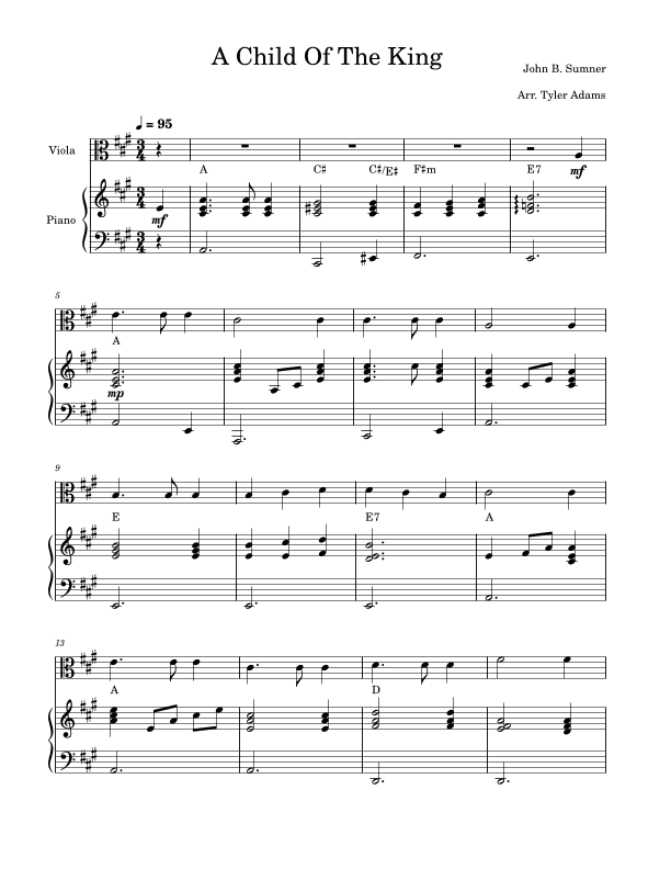 A Child Of The King (arr. Tyler Adams)