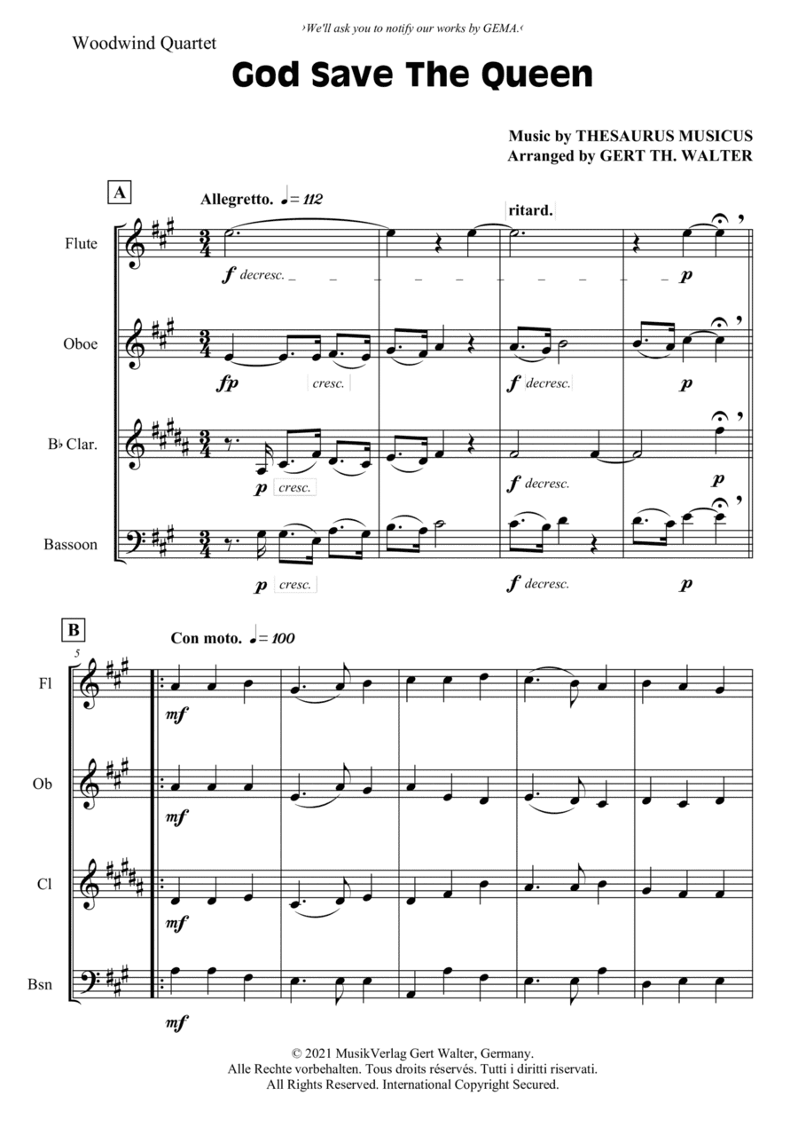 God Save The Queen (arr. Gert Th. Walter)