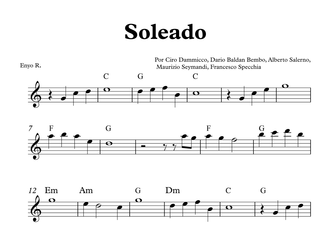 Soleado (arr. Enyo R.)