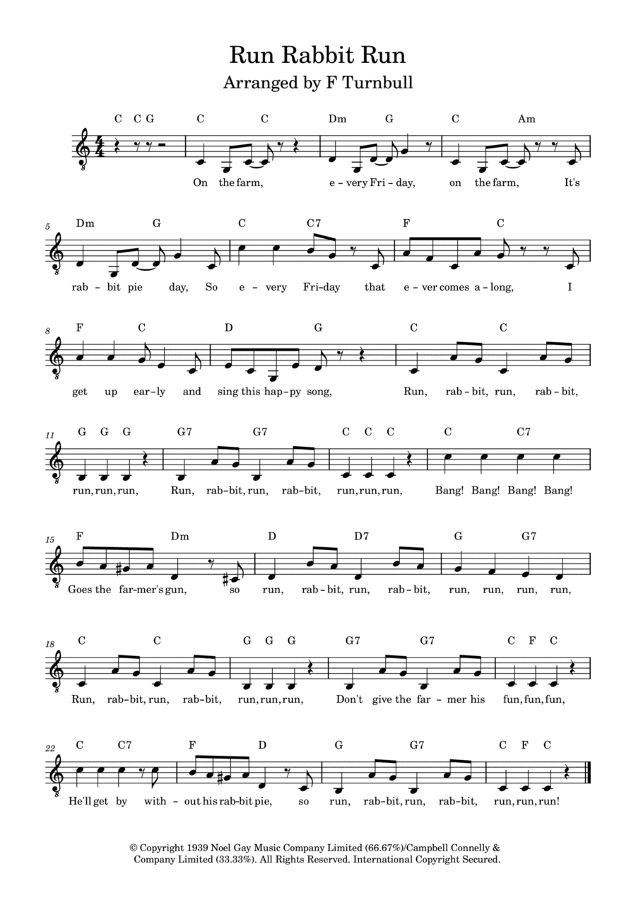 Run, Rabbit, Run! (arr. F Turnbull)