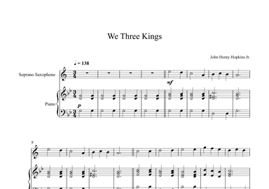 We Three Kings - John Henry Hopkins Jr. (Soprano Sax + Piano) (arr. Digital Book Music)