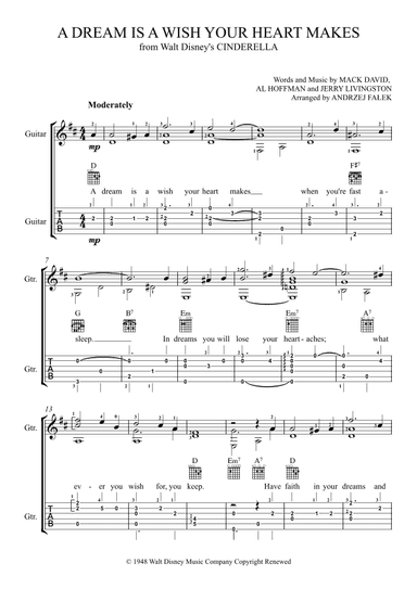 A Dream Is A Wish Your Heart Makes (arr. Andrzej Falek)