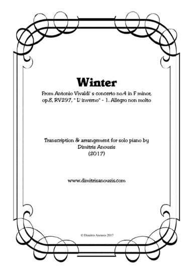 Vivaldi's "Winter" for solo piano (arr. Dimitris Anousis)