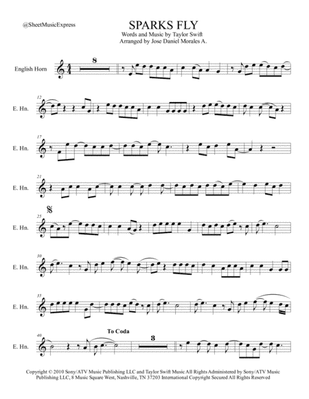 Sparks Fly (arr. Jose Daniel Morales A.)