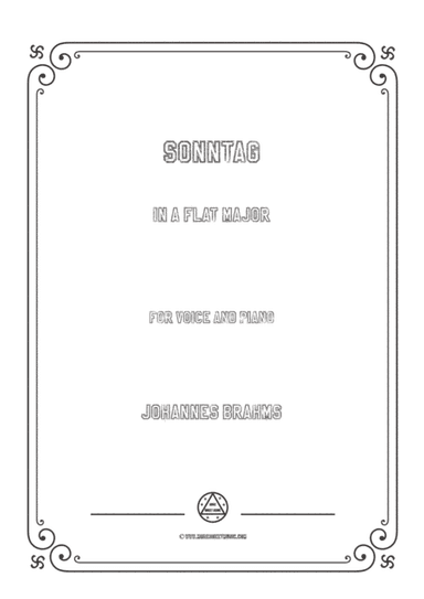 Brahms-Sonntag in A flat Major,for voice and piano (arr. MSM)